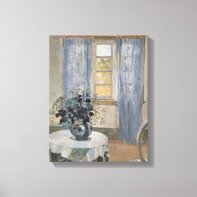Blue Clematis in the Artist's Studio, Anna Ancher Canvas Print (Front)