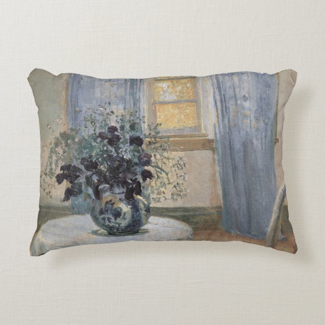 Blue Clematis in the Artist's Studio, Anna Ancher Decorative Cushion (Front)