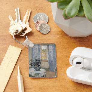 Blue Clematis in the Artist's Studio, Anna Ancher Key Ring