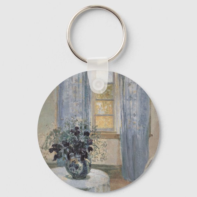 Blue Clematis in the Artist's Studio, Anna Ancher Key Ring (Front)