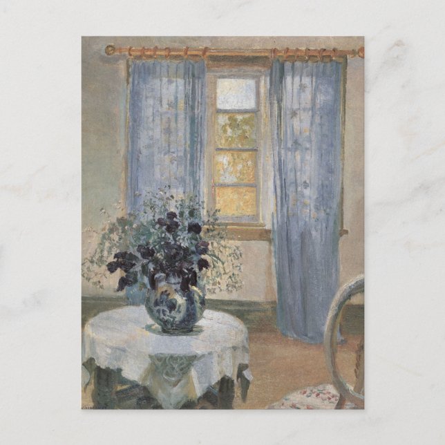 Blue Clematis in the Artist's Studio, Anna Ancher Postcard (Front)