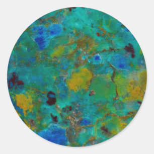 Blue Cliff Chrysocolla Classic Round Sticker