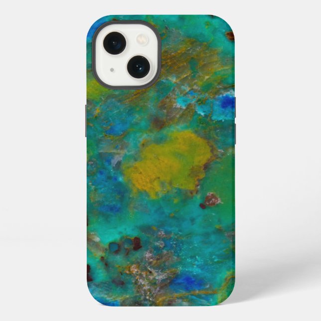 Blue Cliff Chrysocolla iPhone Case (Back)