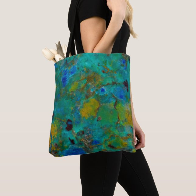 Blue Cliff Chrysocolla Tote Bag (Close Up)
