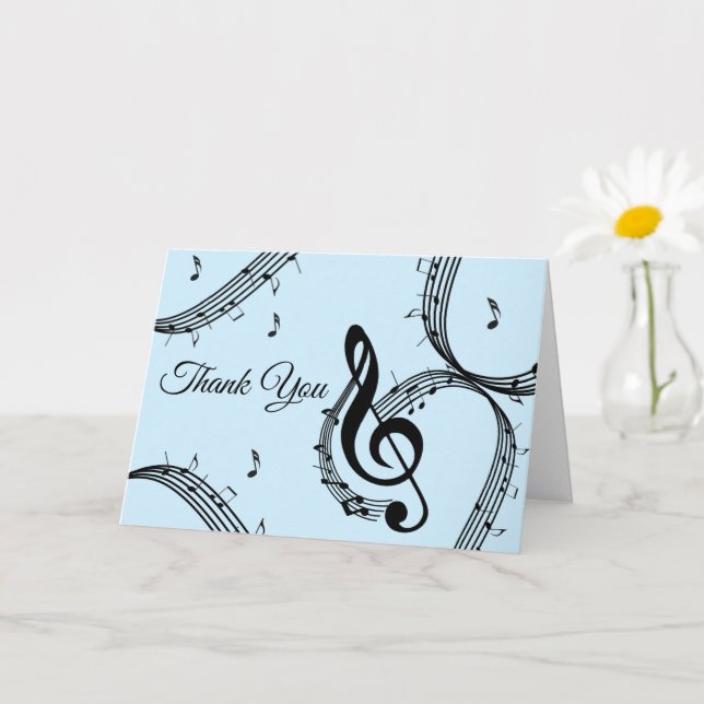 Blue Climactic G Clef Blank Inside Card (Small Plant)