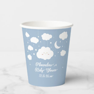 Blue Cloud 9 baby shower Paper Cups