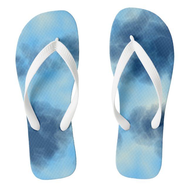 Blue Cloud Abstract Jandals (Footbed)