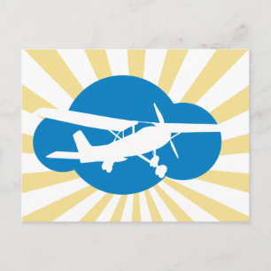 Blue Cloud & Aviation Plane Postcard