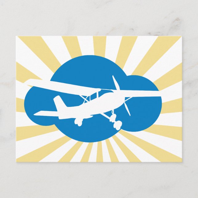 Blue Cloud & Aviation Plane Postcard (Front)