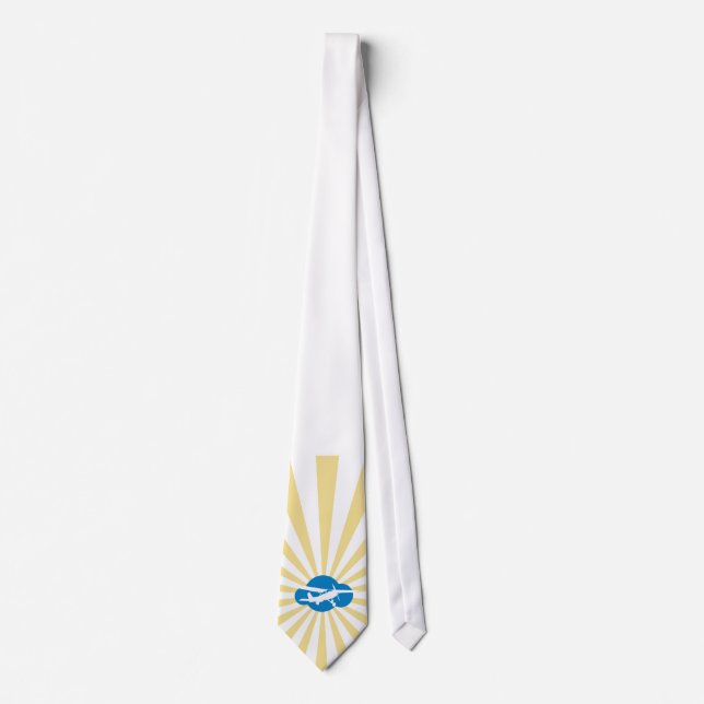 Blue Cloud & Aviation Plane Tie (Front)