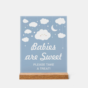Blue Cloud Baby Shower Favour Acrylic Sign