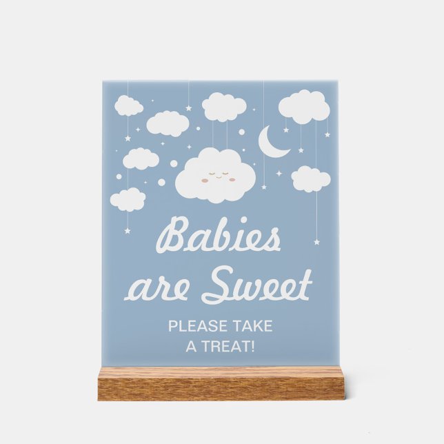 Blue Cloud Baby Shower Favour Acrylic Sign (Creator Uploaded)