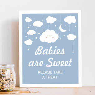 Blue Cloud Baby Shower Favour Poster