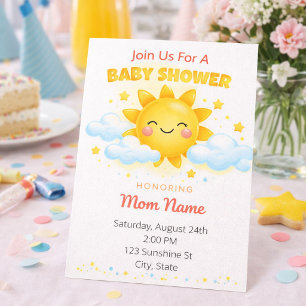 Blue Cloud Baby Shower Invitation