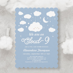 Blue Cloud Baby Shower  Invitation
