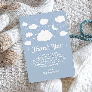 Blue Cloud Baby Shower  Thank You Card