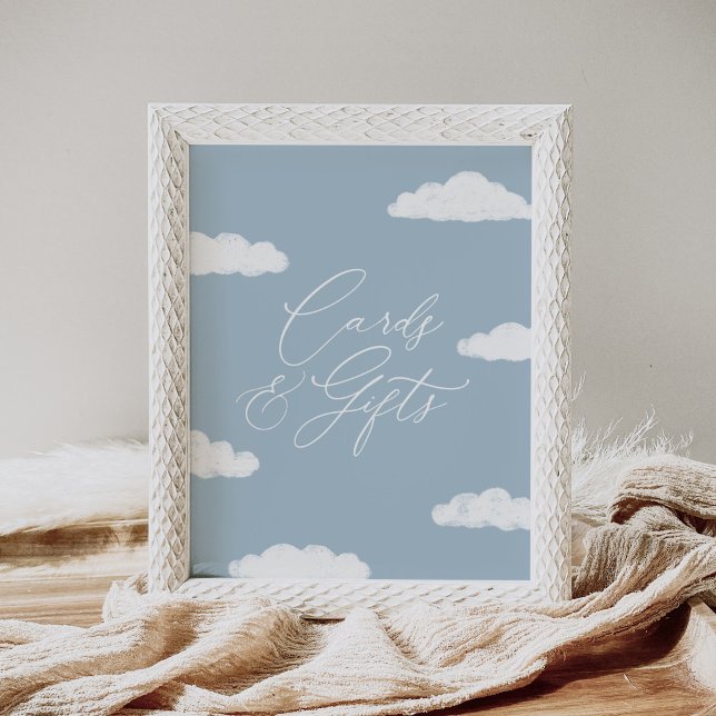 Blue Cloud Nine Baby Shower Cards and Gifts Sign (Creator Uploaded)