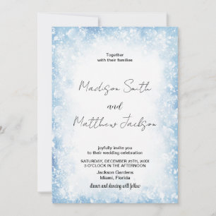 Blue Cloud Snows Wedding Invitations