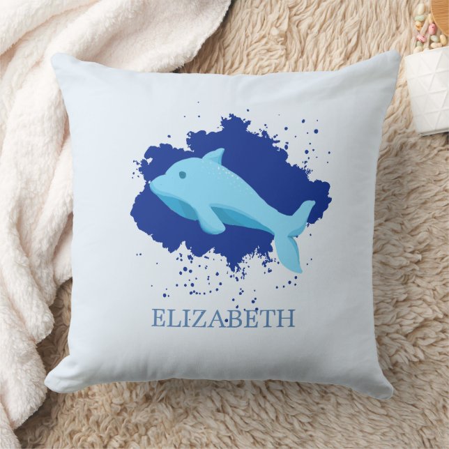 blue cloud with whale name customised cushion (Blanket)