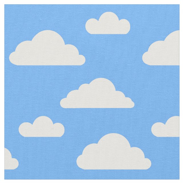 Blue clouds fabric by Nicole Janes (Close Up)