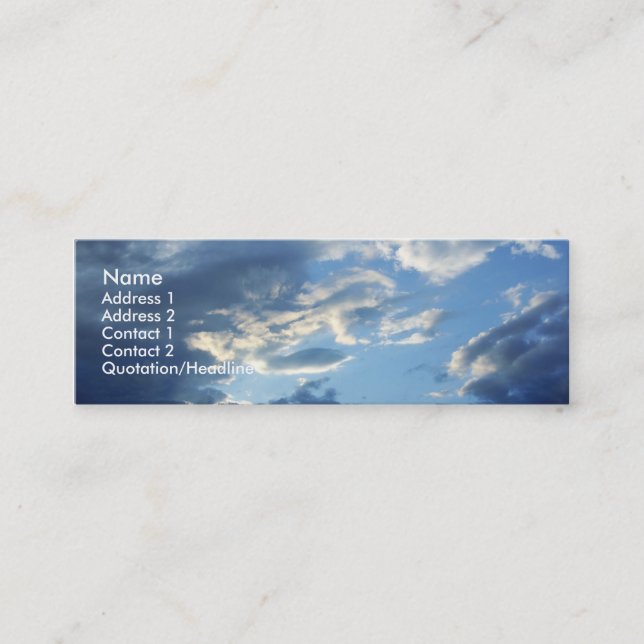 Blue Clouds Mini Business Card (Front)