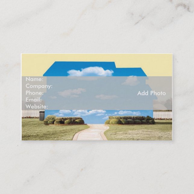 Blue Clouds Real Estate Open House Business Card (Front)