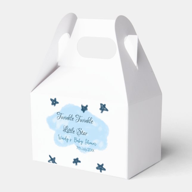 Blue clouds twinkle Twinkle Little Star baby showe Favour Box (Front Side)