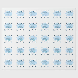 Blue clouds twinkle Twinkle Little Star baby showe Wrapping Paper