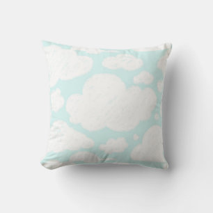 Blue Clouds Watercolor Baby Nursery Cushion
