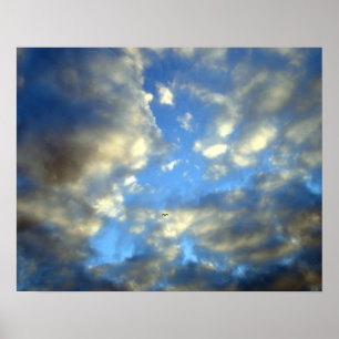 Blue Cloudy Sky Motivational Poster Print