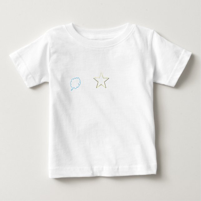 Blue Cloudy Starz Baby T-Shirt (Front)