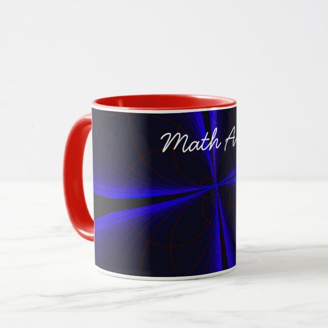 Blue Clover Leaf Geometric Math Art Coffee Mug (Front Left)