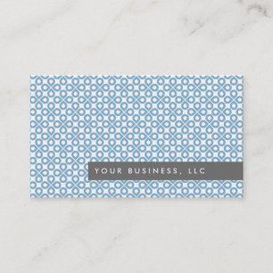 Blue Clover Pattern/Grey Bar Business Card Design