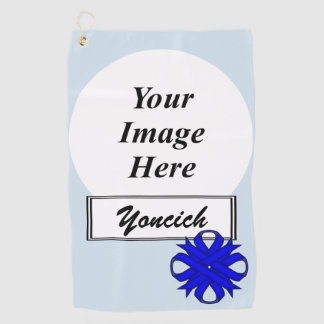 Blue Clover Ribbon by Kenneth Yoncich Golf Towel