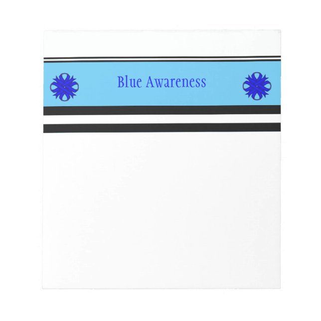 Blue Clover Ribbon by Kenneth Yoncich Notepad (Front)