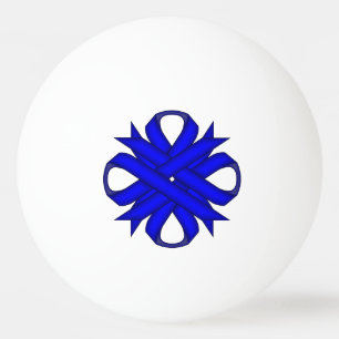 Blue Clover Ribbon by Kenneth Yoncich Ping Pong Ball