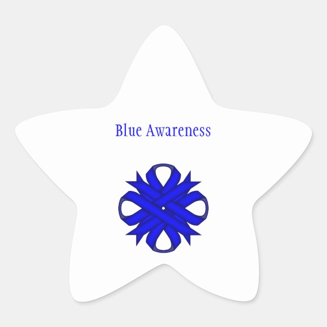 Blue Clover Ribbon by Kenneth Yoncich Star Sticker (Front)