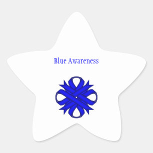 Blue Clover Ribbon by Kenneth Yoncich Star Sticker