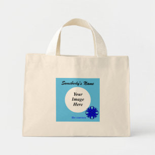 Blue Clover Ribbon Template by Kenneth Yoncich Mini Tote Bag