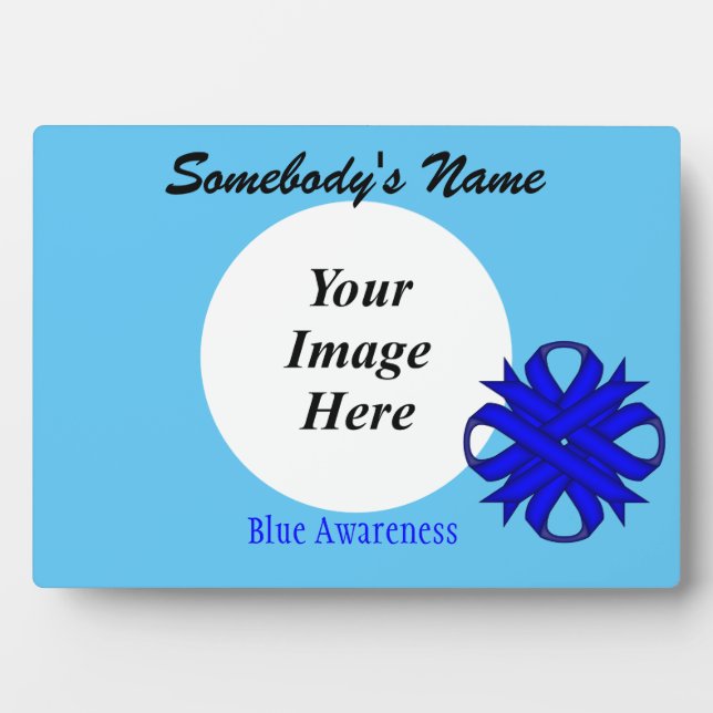 Blue Clover Ribbon Template by Kenneth Yoncich Plaque (Front)