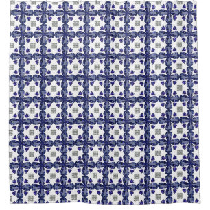 Blue Clover Shower Curtain