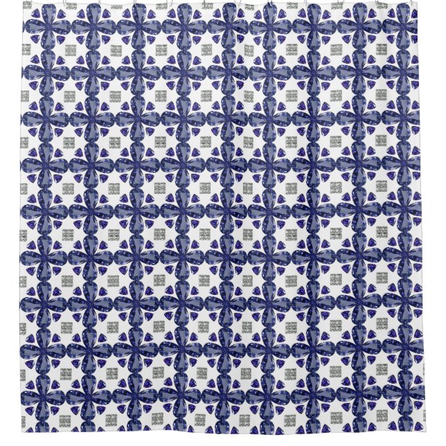 Blue Clover Shower Curtain (Front)
