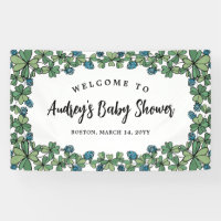 Blue Clovers Boy Baby Shower Welcome