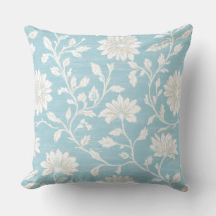 Blue Coastal Cottage Throw Pillow