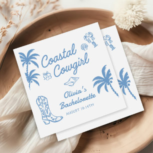 Blue Coastal Cowgirl Bachelorette Party Napkin