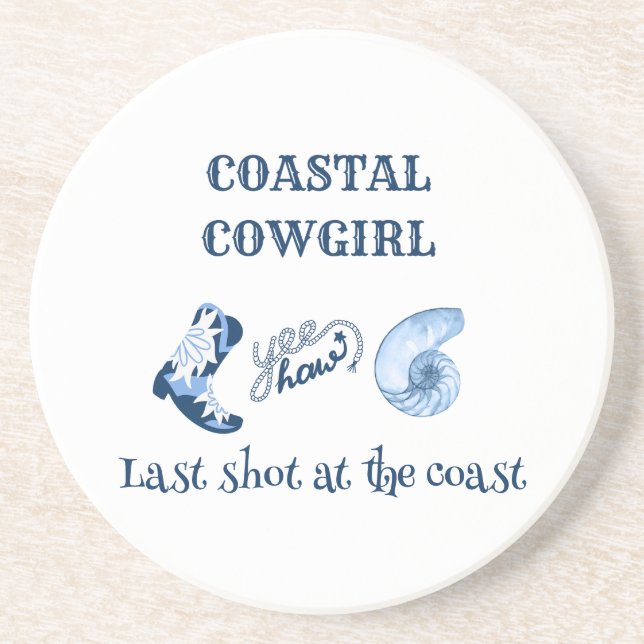 blue coastal cowgirl coaster (Front)