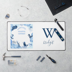 blue coastal cowgirl desk mat