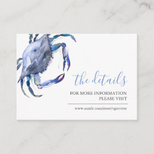 Blue Coastal Crab Guest Details Insert