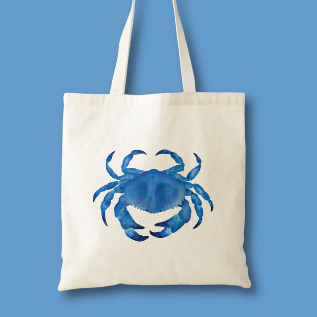Blue coastal crab tote bag (Blue crab tote bag)