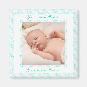 Blue Coastal Grandmother Granddaughter Photo Magnet